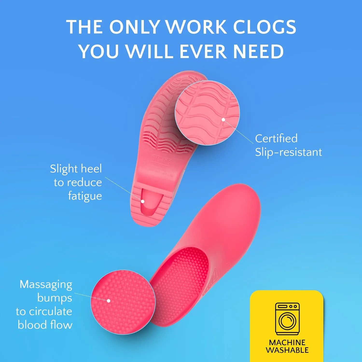 CALZURO Classic Work Clogs Without Holes - Unisex Nursing Clogs - Non Slip Shoes - Autoclavable Rubber Kitchen Shoes for Women and Men -