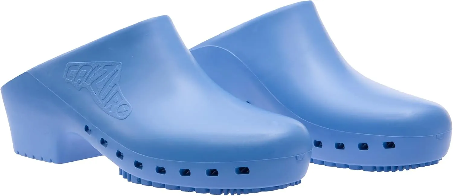 CALZURO Classic Work Clogs Without Holes - Unisex Nursing Clogs - Non Slip Shoes - Autoclavable Rubber Kitchen Shoes for Women and Men -