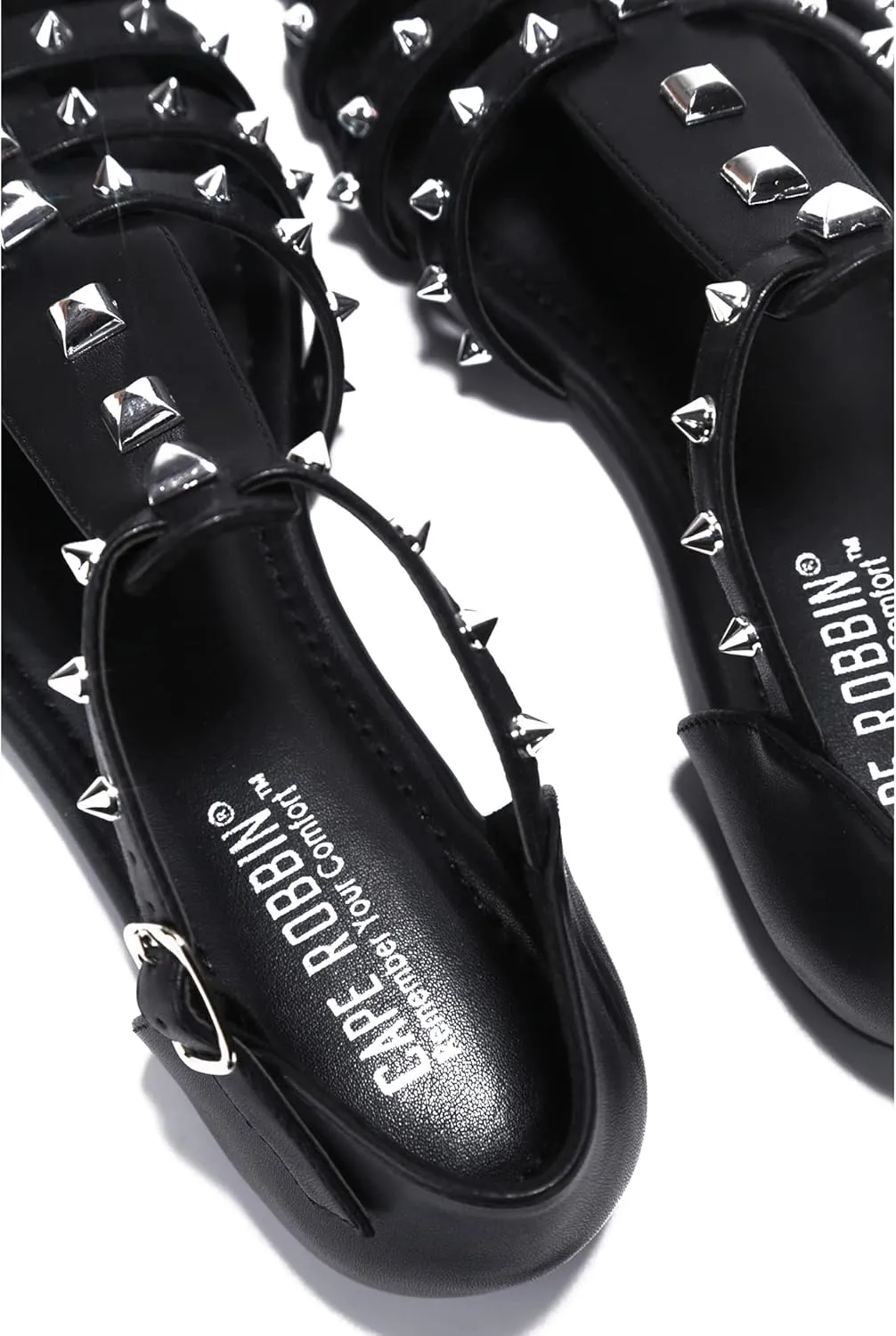 Cape Robbin Elowyn Sandals Slides for Women, Studded Womens Mules Slip On Shoes