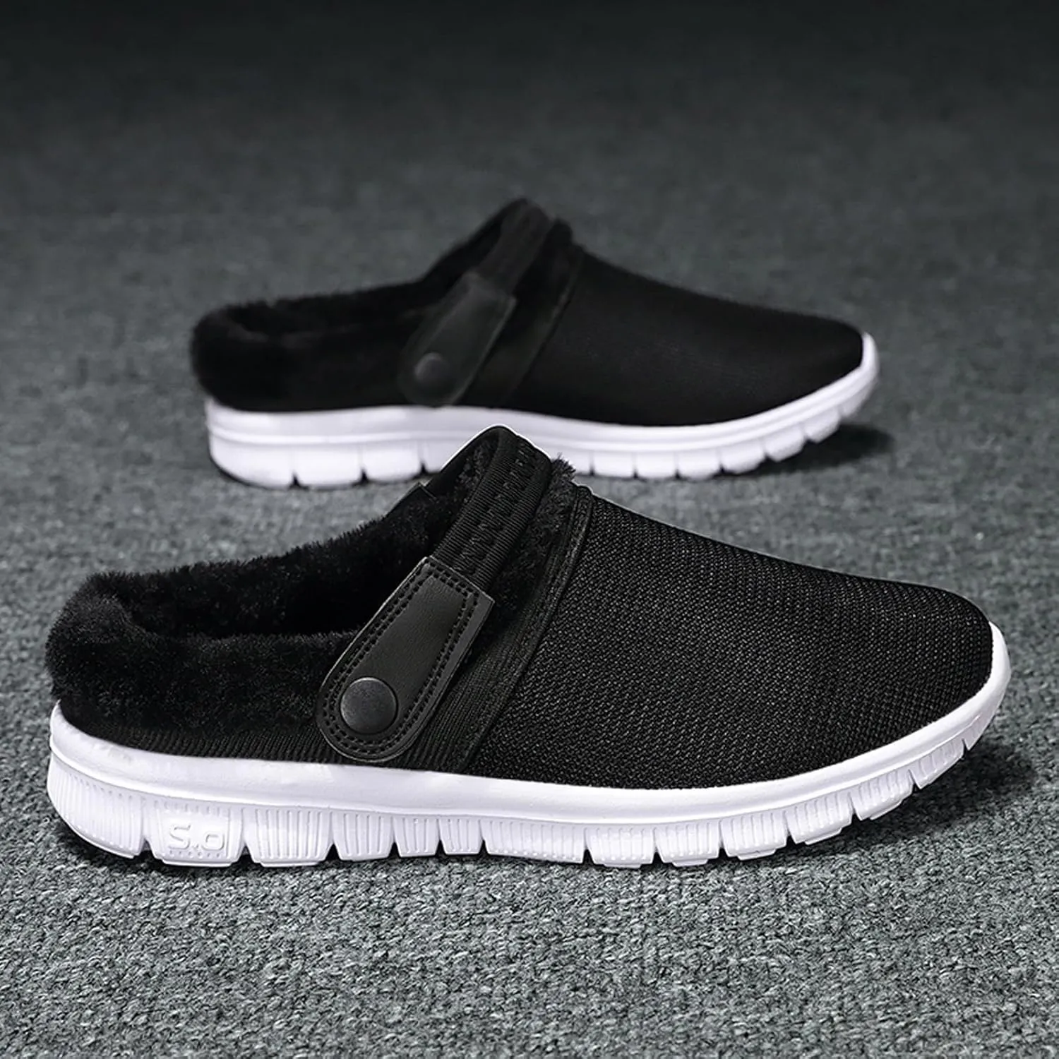 CERYTHRINA Men's Women's Fur Lined Clogs Warm Winter Garden Shoes Indoor Outdoor Slip-on Walking Slippers