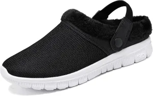 CERYTHRINA Men's Women's Fur Lined Clogs Warm Winter Garden Shoes Indoor Outdoor Slip-on Walking Slippers