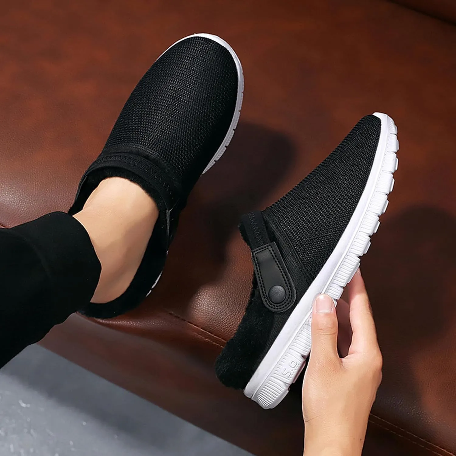 CERYTHRINA Men's Women's Fur Lined Clogs Warm Winter Garden Shoes Indoor Outdoor Slip-on Walking Slippers