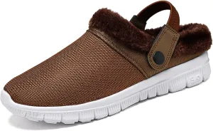 CERYTHRINA Men's Women's Fur Lined Clogs Warm Winter Garden Shoes Indoor Outdoor Slip-on Walking Slippers