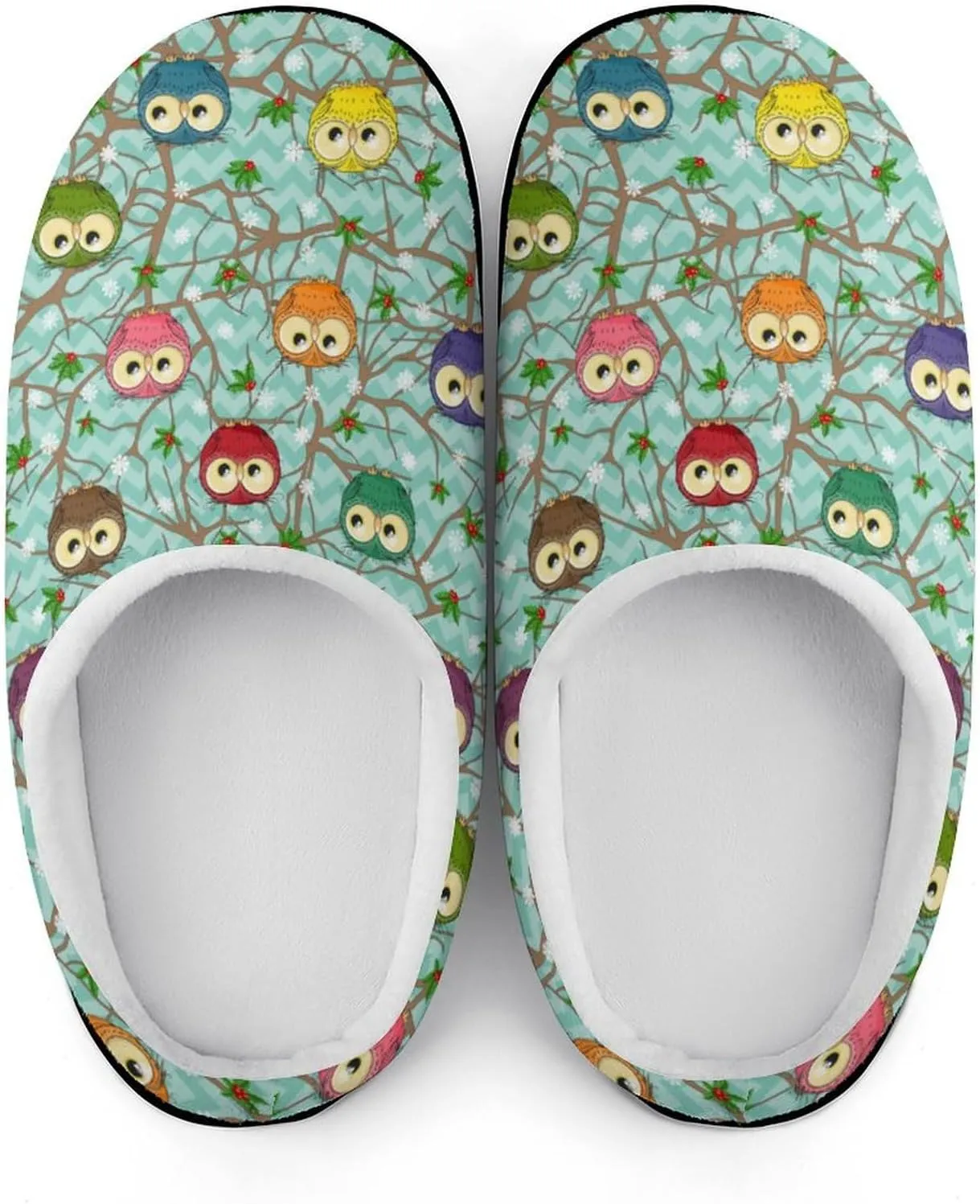 Christmas Clog Slippers Mens Non-Slip Warm House Slippers Womens Cotton Slippers Bedroom Slip-On Shoes Indoor Outdoor