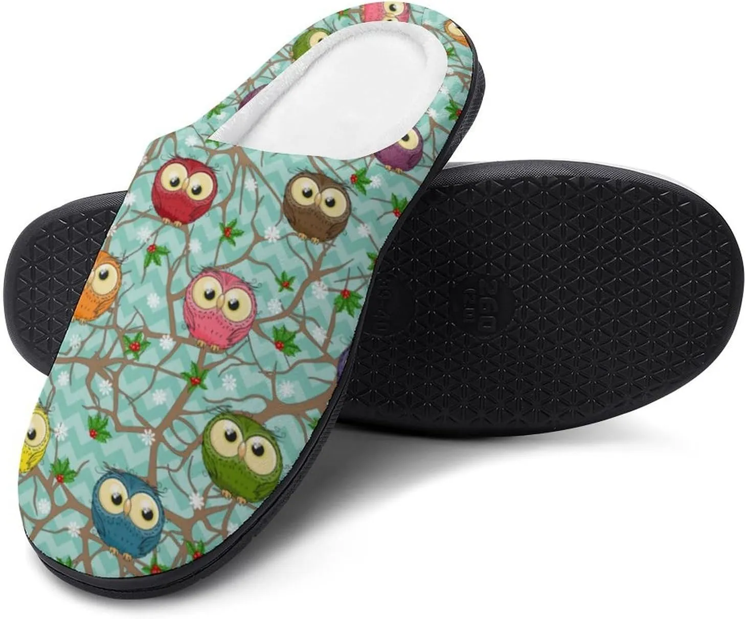 Christmas Clog Slippers Mens Non-Slip Warm House Slippers Womens Cotton Slippers Bedroom Slip-On Shoes Indoor Outdoor