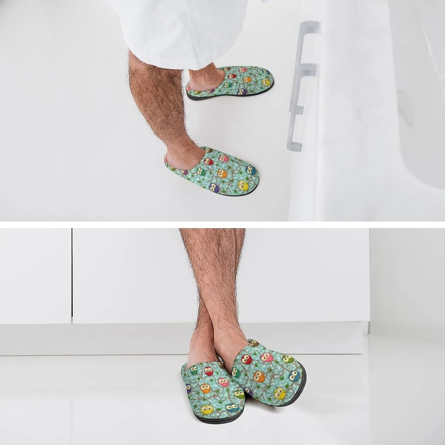 Christmas Clog Slippers Mens Non-Slip Warm House Slippers Womens Cotton Slippers Bedroom Slip-On Shoes Indoor Outdoor