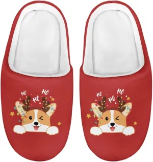 Christmas Kids Fuzzy Warm House Slippers for Girls Non Slip Rubber Sole Home Slippers for Toddlers Size 9-15