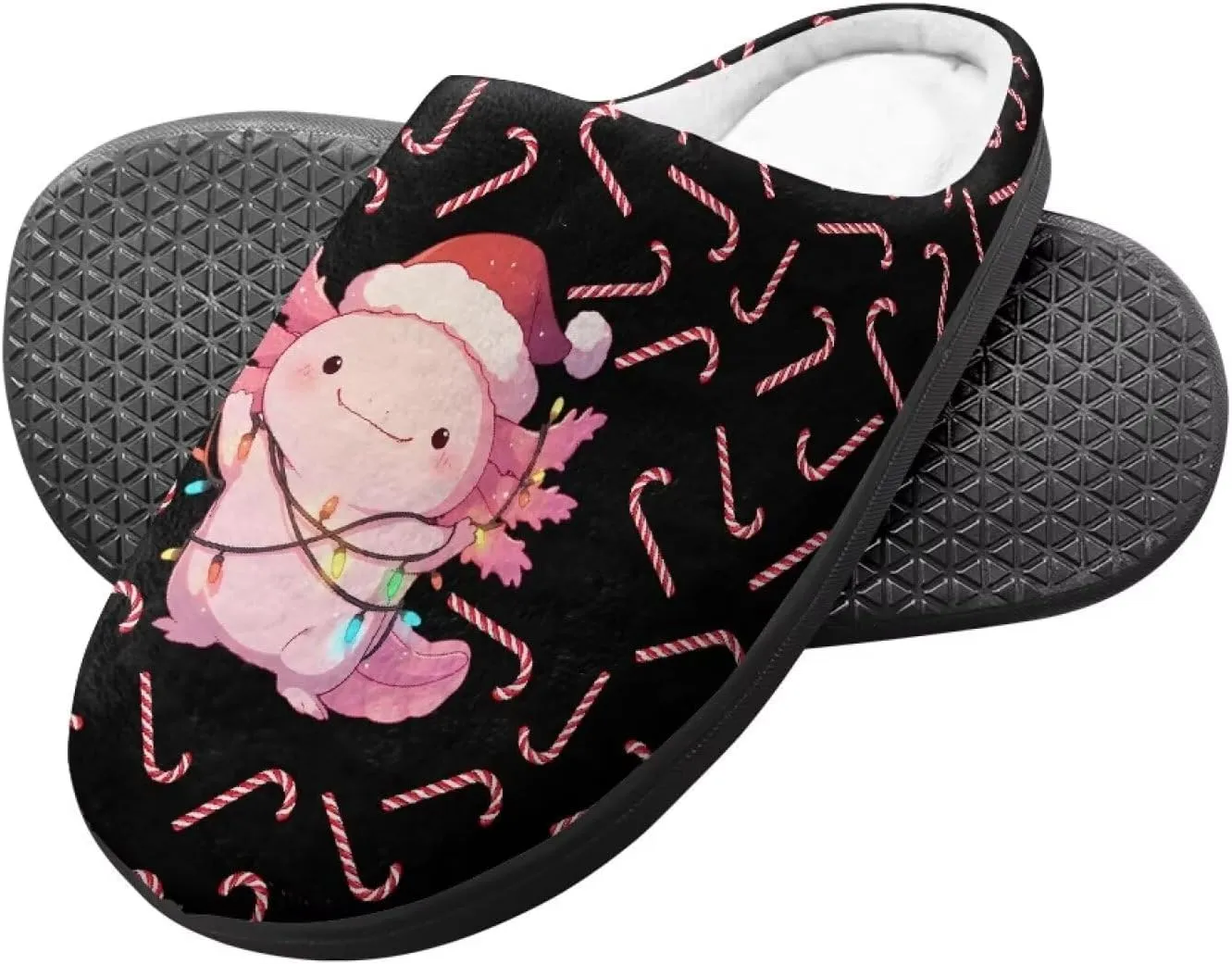 Christmas Kids Fuzzy Warm House Slippers for Girls Non Slip Rubber Sole Home Slippers for Toddlers Size 9-15
