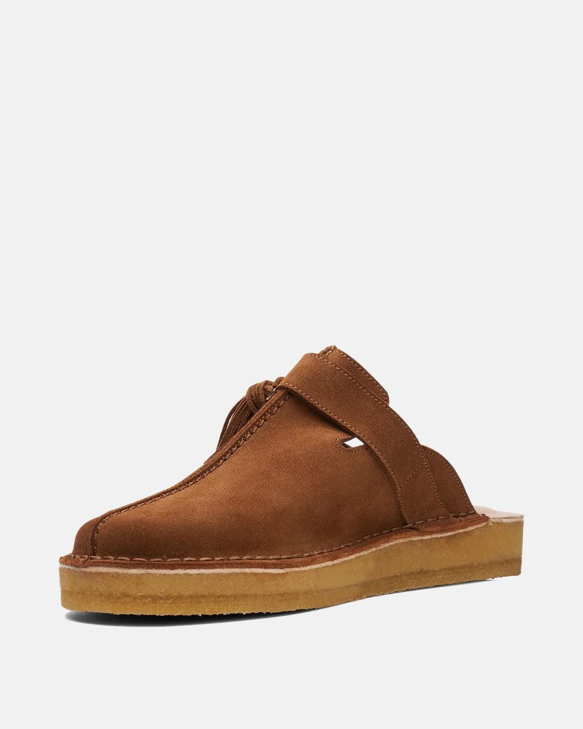 CLARKS ORIGINALS WOMENS TREK MULES CARAMEL SUEDE