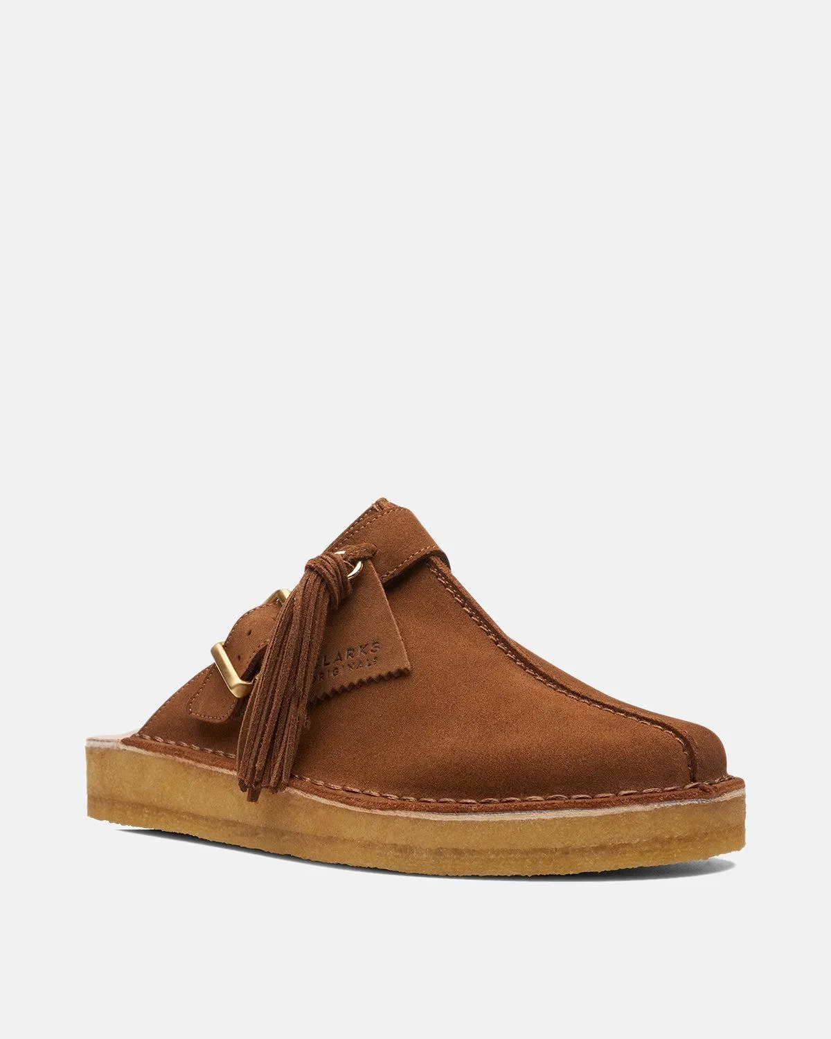CLARKS ORIGINALS WOMENS TREK MULES CARAMEL SUEDE