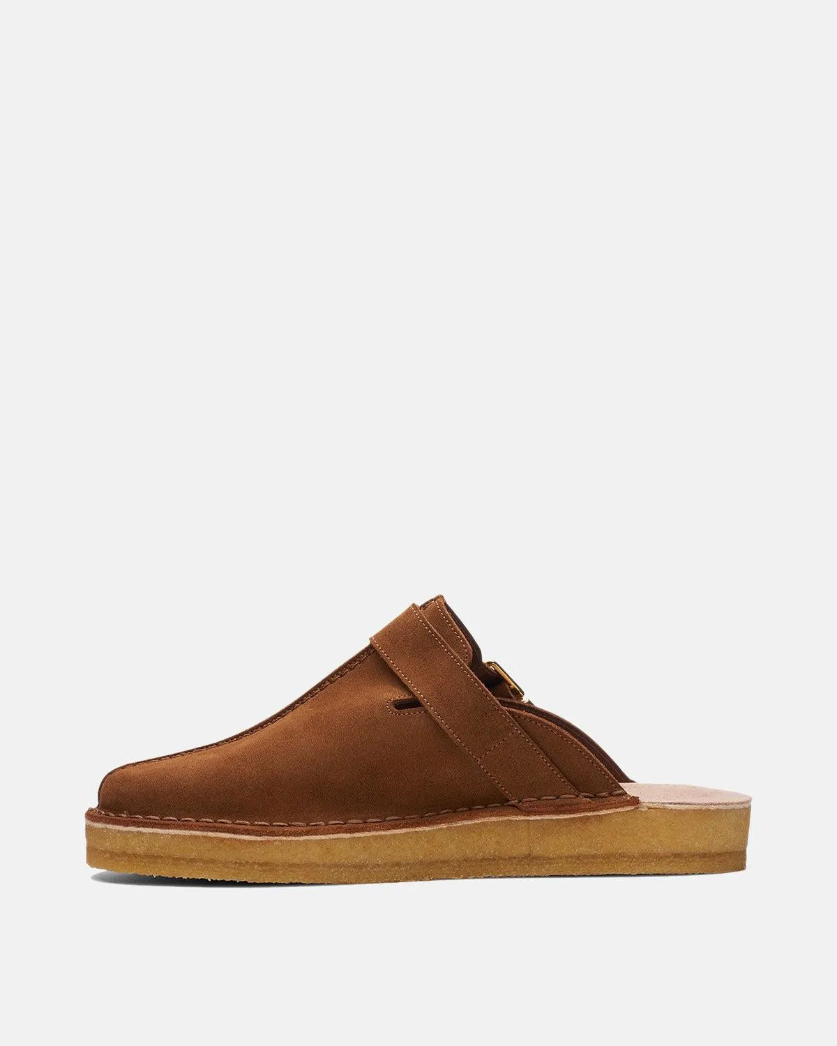 CLARKS ORIGINALS WOMENS TREK MULES CARAMEL SUEDE