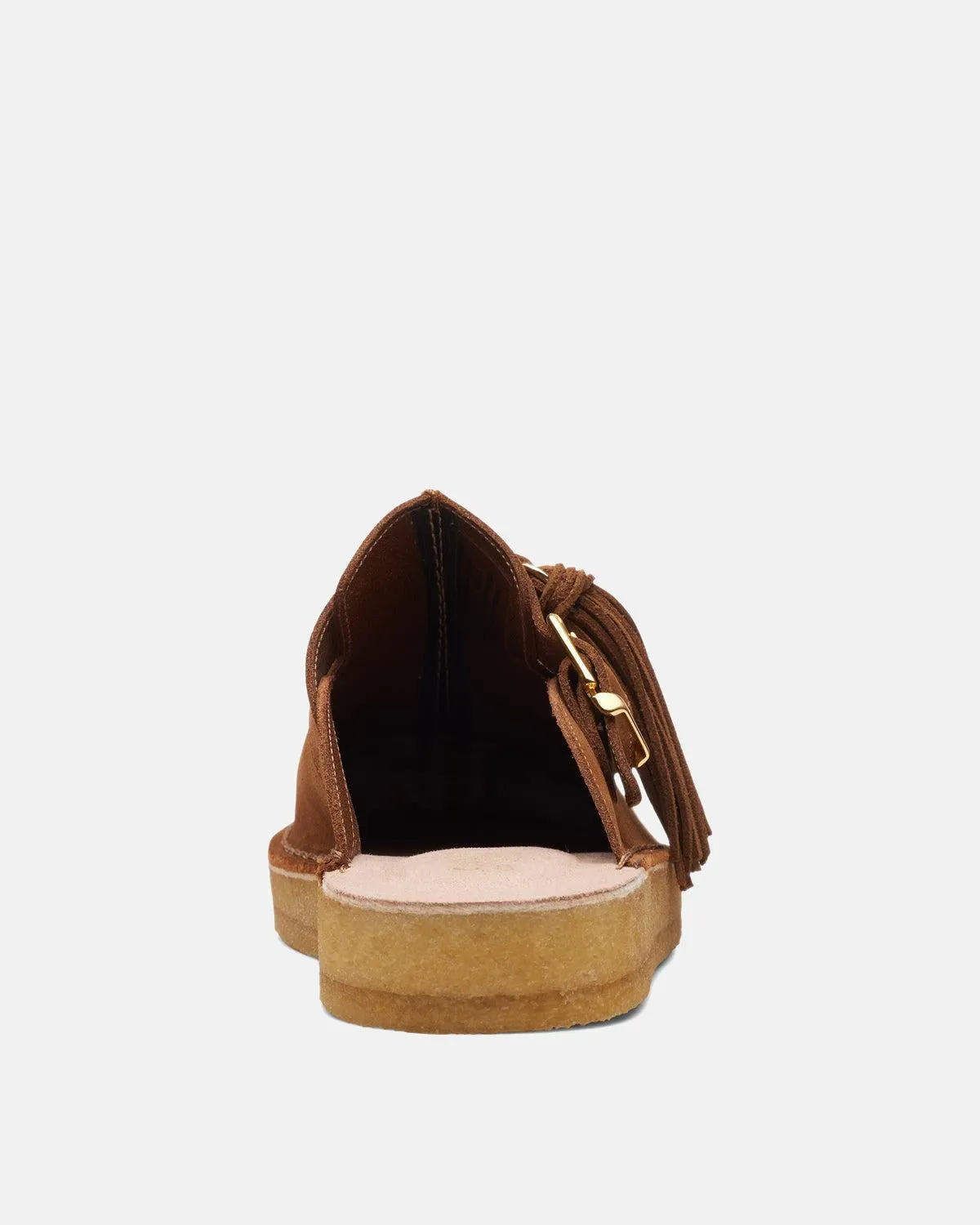 CLARKS ORIGINALS WOMENS TREK MULES CARAMEL SUEDE