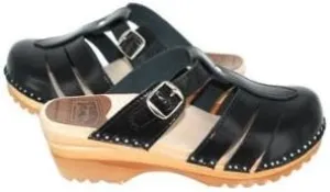 Clogs, Mary Jane Bastad Slip On Closed Toe Sandals Leather Womens Non Slip Swedish Wooden Clogs