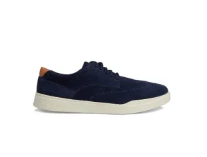 Cole Haan Mens Grand Crosscourt Wing Tip Sneaker Navy Blazer Suede/Ivory C36875