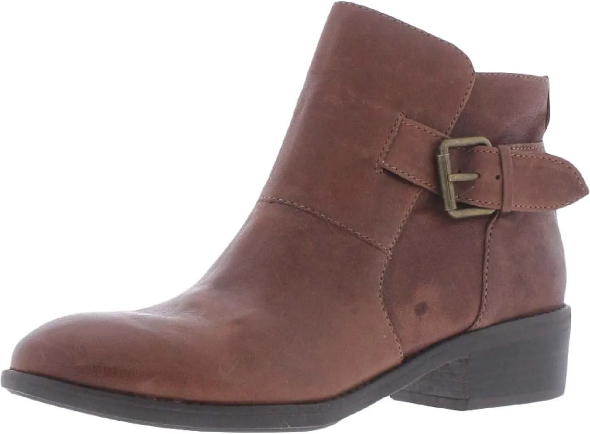 Comfortiva Women's Cardee Full-Grain Leather Slip-Resistant Boots with Side Zipper