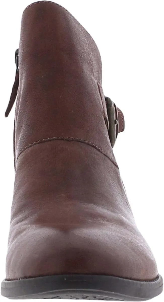 Comfortiva Women's Cardee Full-Grain Leather Slip-Resistant Boots with Side Zipper