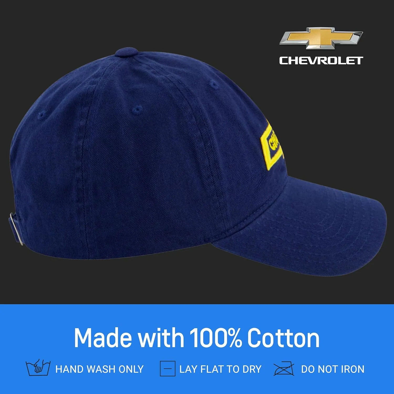 Concept One Chevrolet Dad Hat, Logo Cotton Adjustable Baseball Cap with Curved Brim