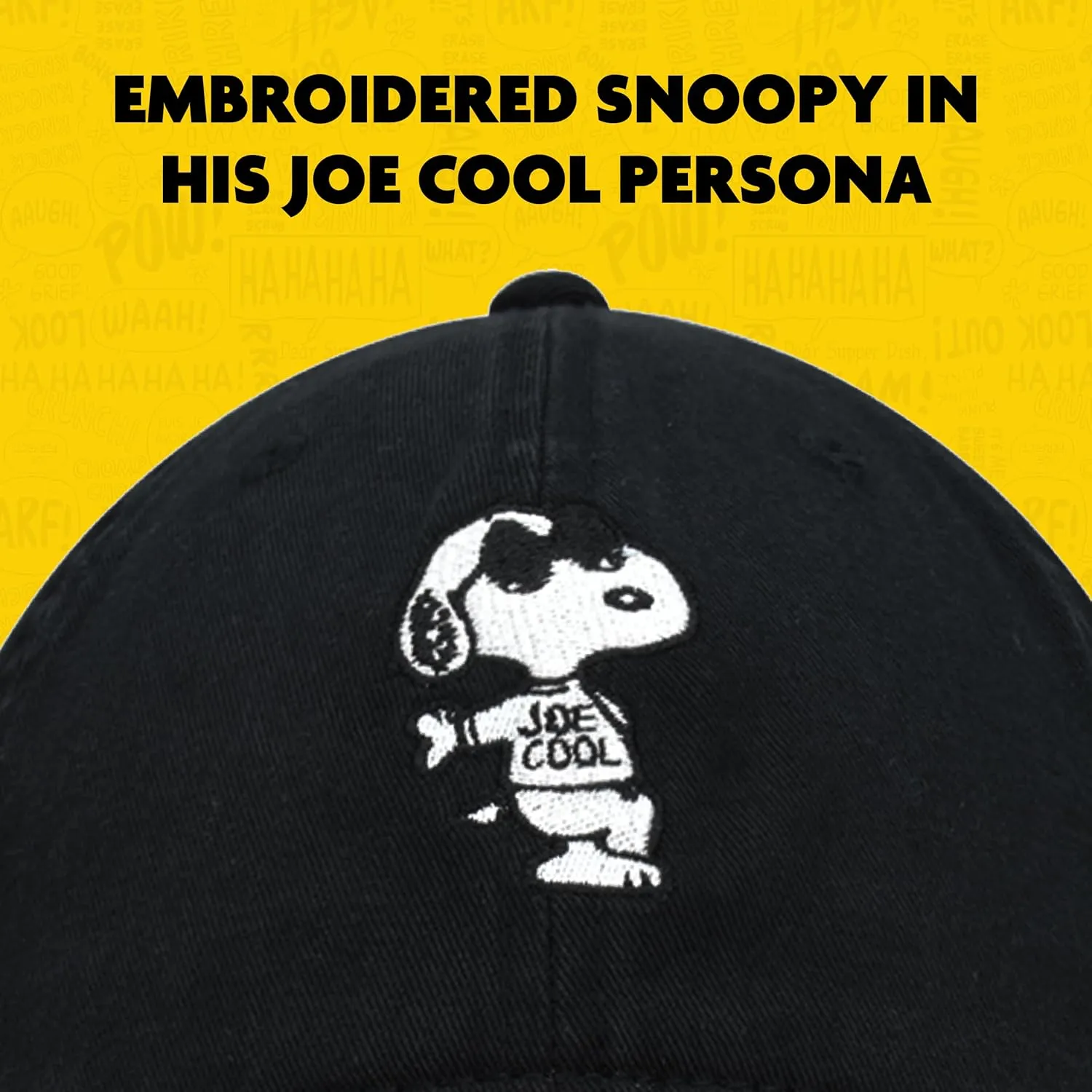Concept One Peanuts Snoopy Dad Hat, Adult Baseball Cap with Curved Brim