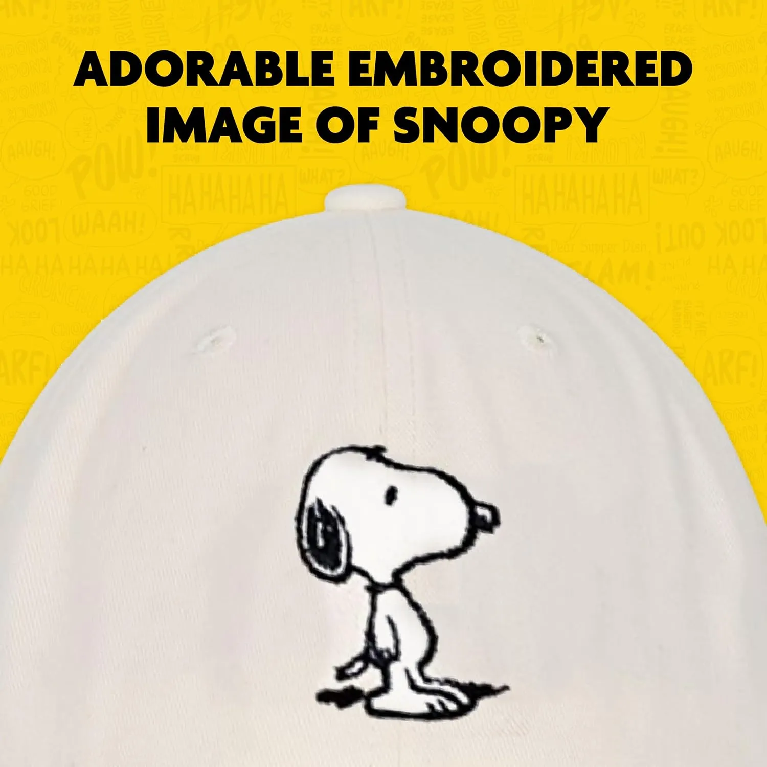 Concept One Peanuts Snoopy Dad Hat, Adult Baseball Cap with Curved Brim
