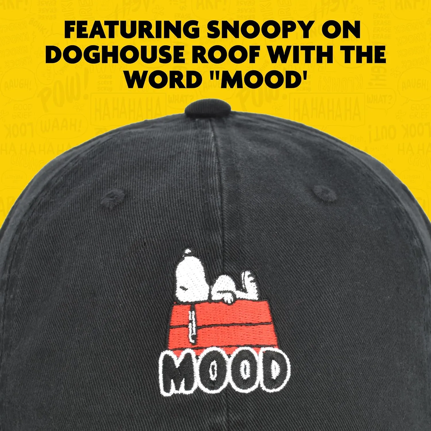 Concept One Peanuts Snoopy Dad Hat, Adult Baseball Cap with Curved Brim