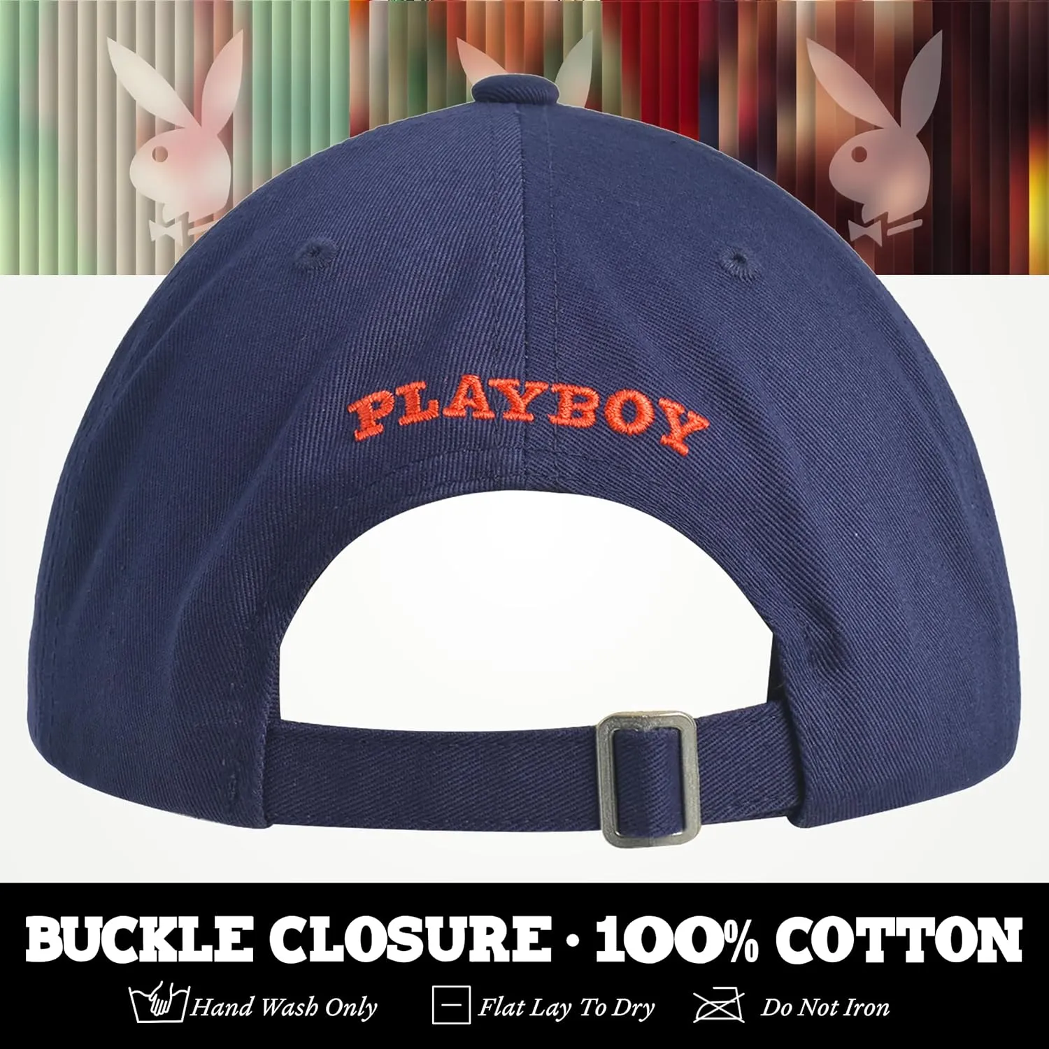 Concept One Playboy Dad Hat, Cotton Twill Adjustable Baseball Cap with Curved Brim