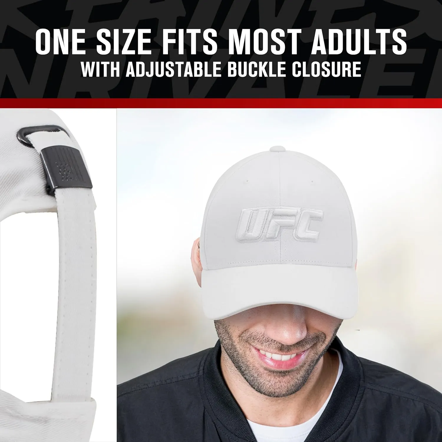 Concept One UFC Dad Hat, 6 Panel Cotton Adjustable Adult Baseball Cap with Curved Brim