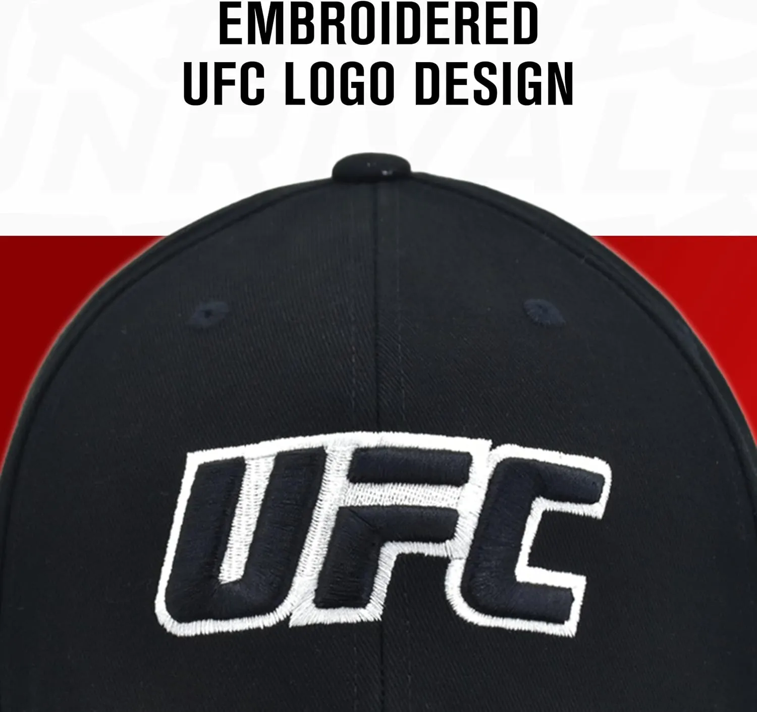 Concept One UFC Dad Hat, 6 Panel Cotton Adjustable Adult Baseball Cap with Curved Brim