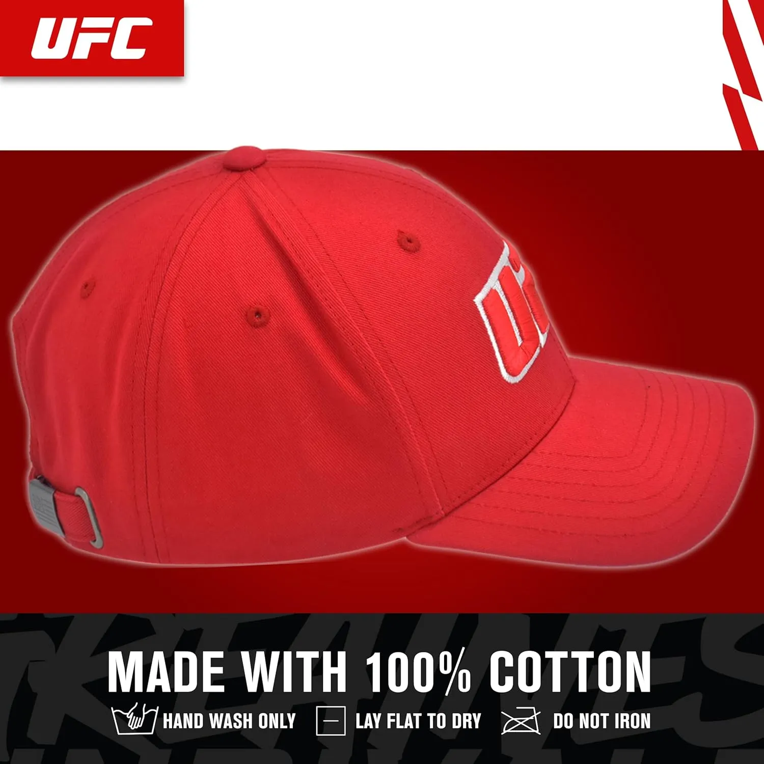 Concept One UFC Dad Hat, 6 Panel Cotton Adjustable Adult Baseball Cap with Curved Brim