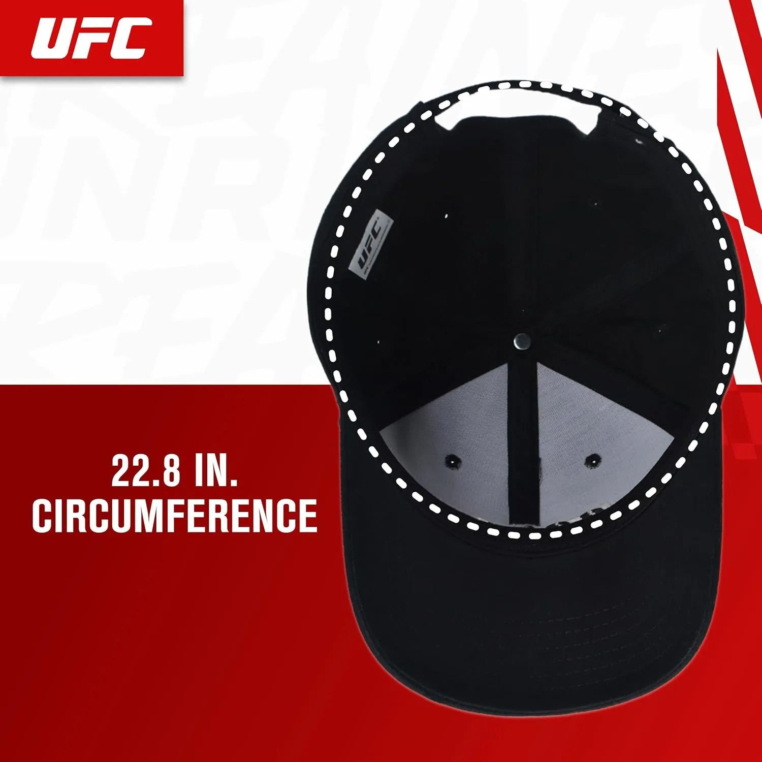 Concept One UFC Dad Hat, 6 Panel Cotton Adjustable Adult Baseball Cap with Curved Brim