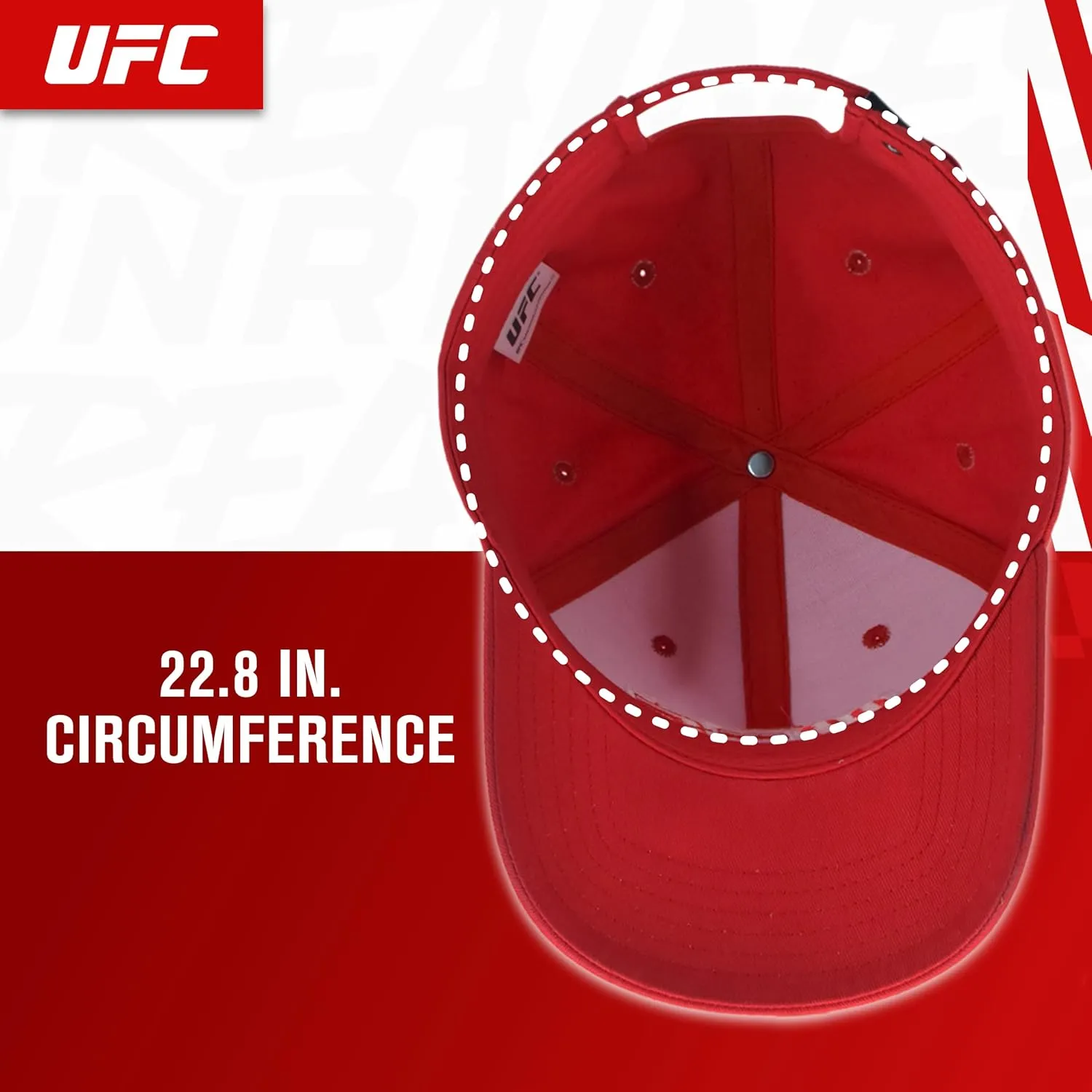Concept One UFC Dad Hat, 6 Panel Cotton Adjustable Adult Baseball Cap with Curved Brim