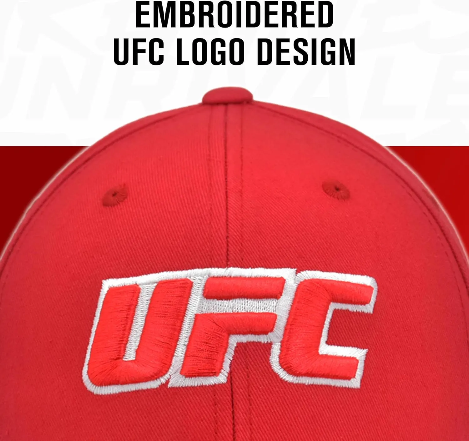 Concept One UFC Dad Hat, 6 Panel Cotton Adjustable Adult Baseball Cap with Curved Brim