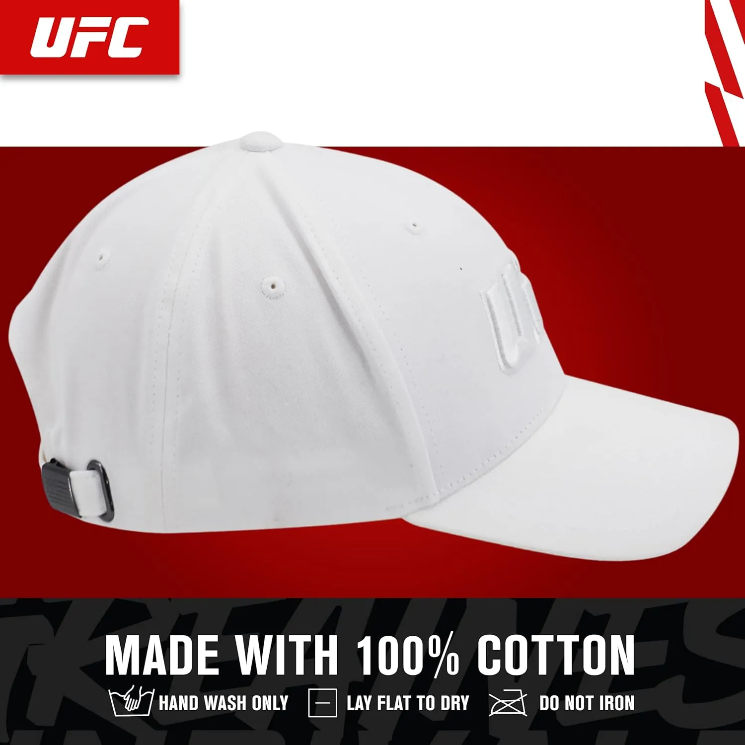 Concept One UFC Dad Hat, 6 Panel Cotton Adjustable Adult Baseball Cap with Curved Brim