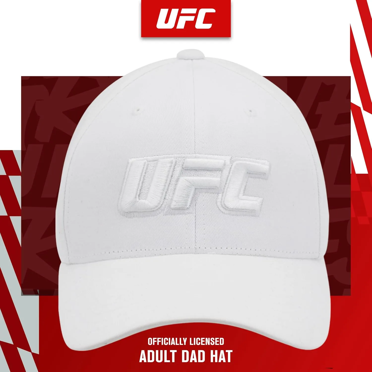 Concept One UFC Dad Hat, 6 Panel Cotton Adjustable Adult Baseball Cap with Curved Brim
