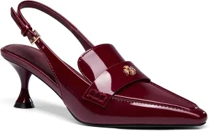 Coutgo Women's Pointed Toe Sandals Slingback Kitten Heel Pumps Slip On Ankle Buckle Dress Shoes