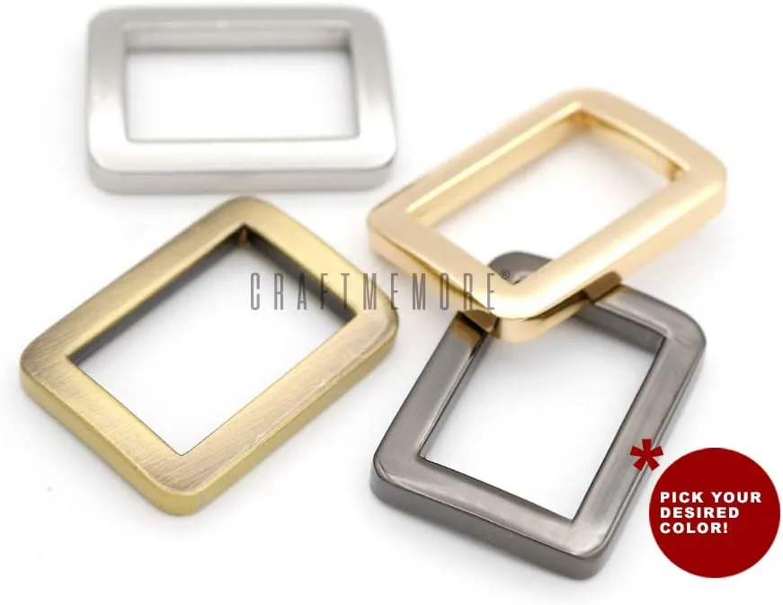 CRAFTMEMORE Metal Flat Rectangle Rings Buckle for Bag Belt Strap Heavy Duty Loop Quality Finish 6 Pack VTLP (3/4 Inch (19 mm), Gold)