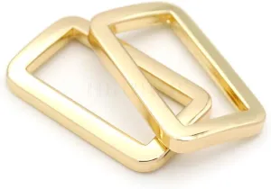 CRAFTMEMORE Metal Flat Rectangle Rings Buckle for Bag Belt Strap Heavy Duty Loop Quality Finish 6 Pack VTLP (3/4 Inch (19 mm), Gold)