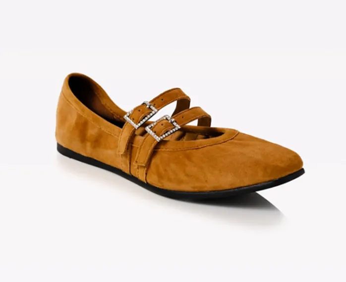 CRYSTAL GEMINI FLAT in Burnt Caramel