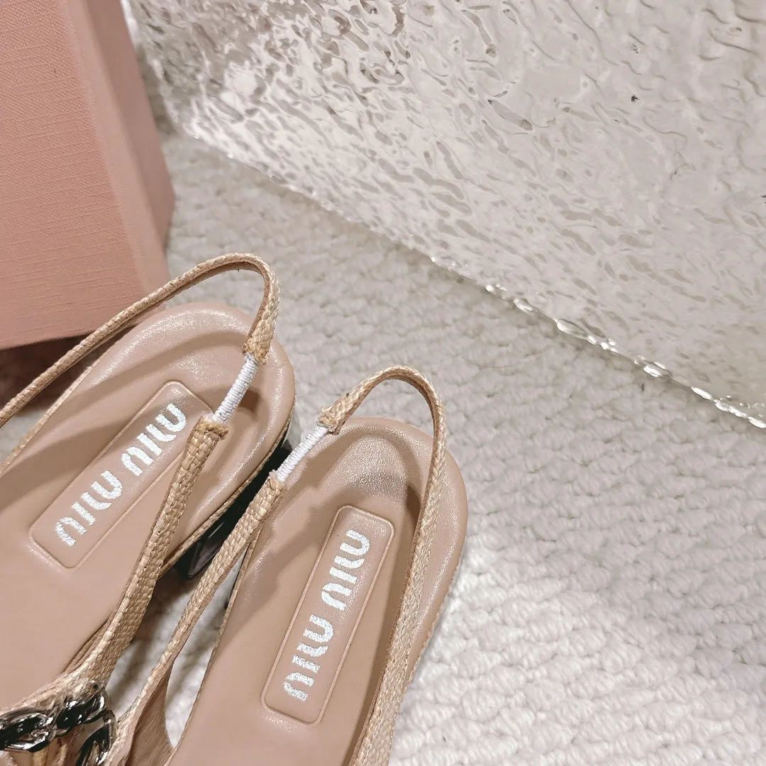 Dark Beige and Black Heels Sandal