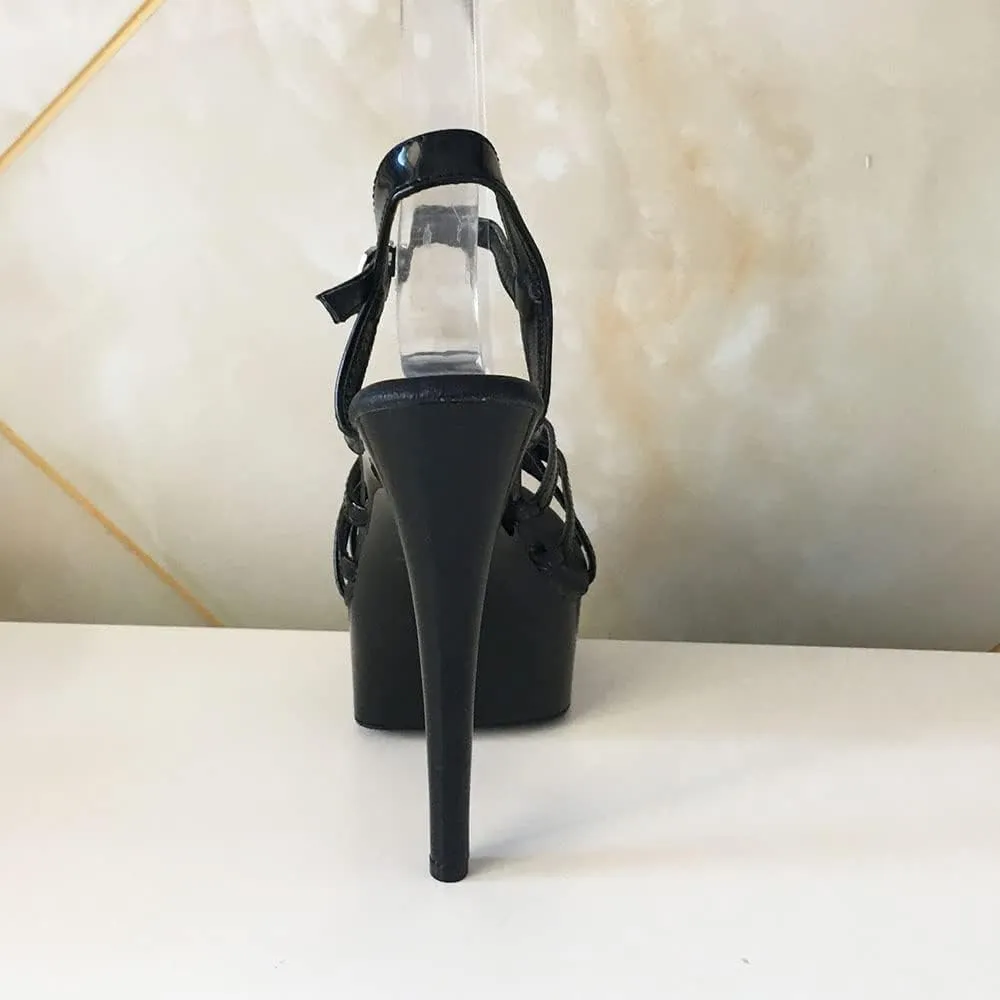 denova's Women's Patent 6in Very High Heel Platform Pole Dance Stiletto Sandal