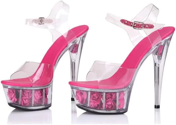 denova's Women's Patent 6in Very High Heel Platform Pole Dance Stiletto Sandal