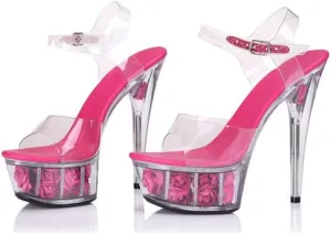 denova's Women's Patent 6in Very High Heel Platform Pole Dance Stiletto Sandal
