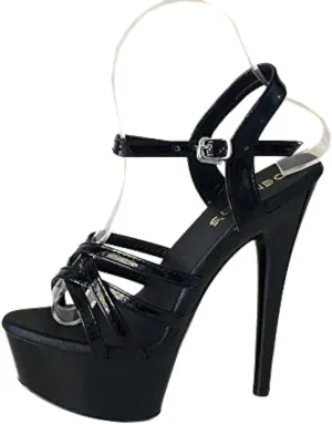 denova's Women's Patent 6in Very High Heel Platform Pole Dance Stiletto Sandal