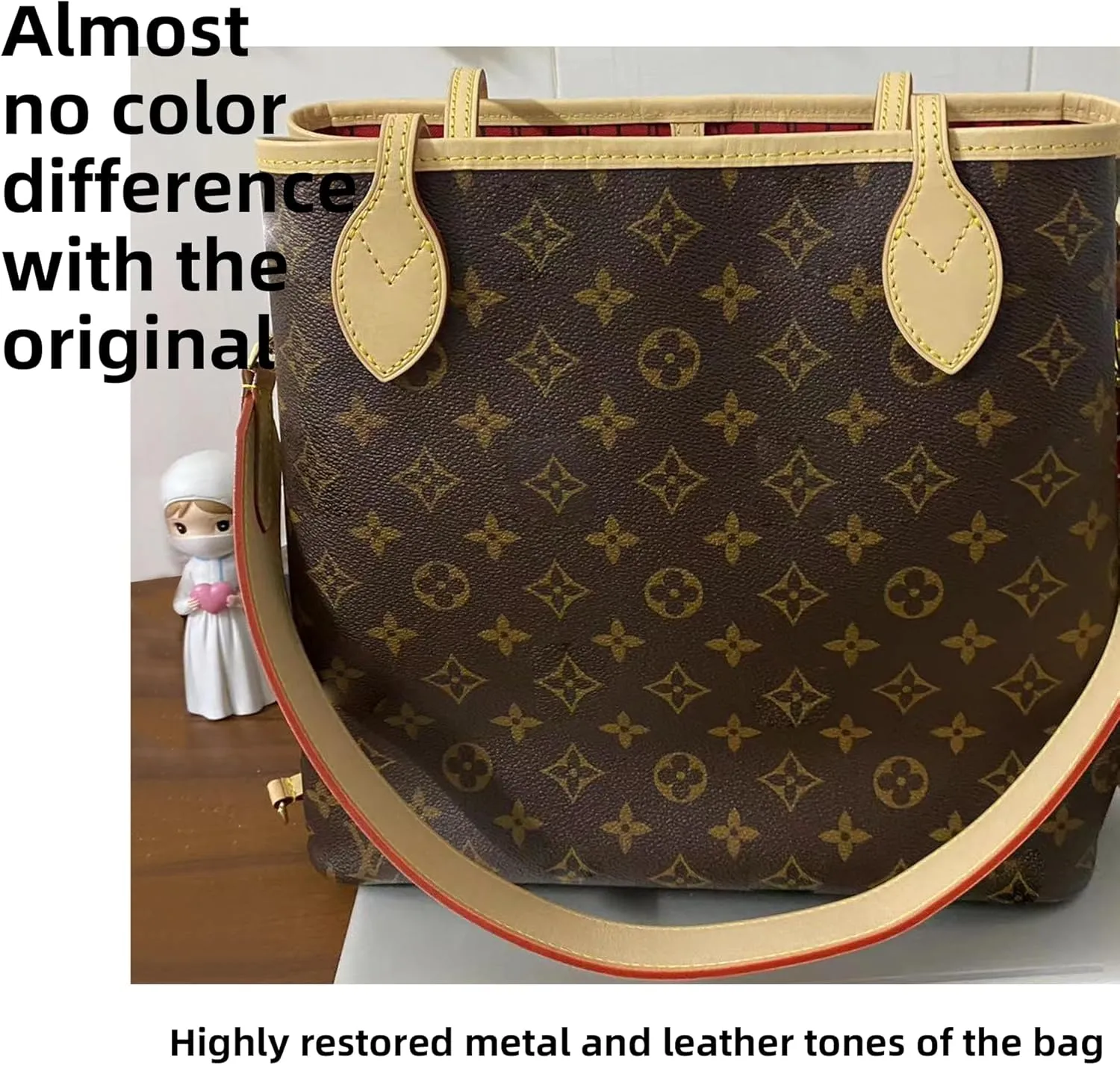 DGAZ Vachetta Leather Crossbody Strap for Neverfullbag with Gift Box, Handmade DIY purse strap