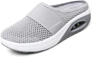Diabetic Air-Cushion Slip-On Walking Shoes, Orthopedic Diabetic Slippers, with Arch-Support for Women