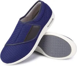 Diabetic Shoes for Men, Wide Width Elderly Men's Shoes, Adjustable Closure Lightweight Breathable, Swollen Feet Walking Edema Sneakers