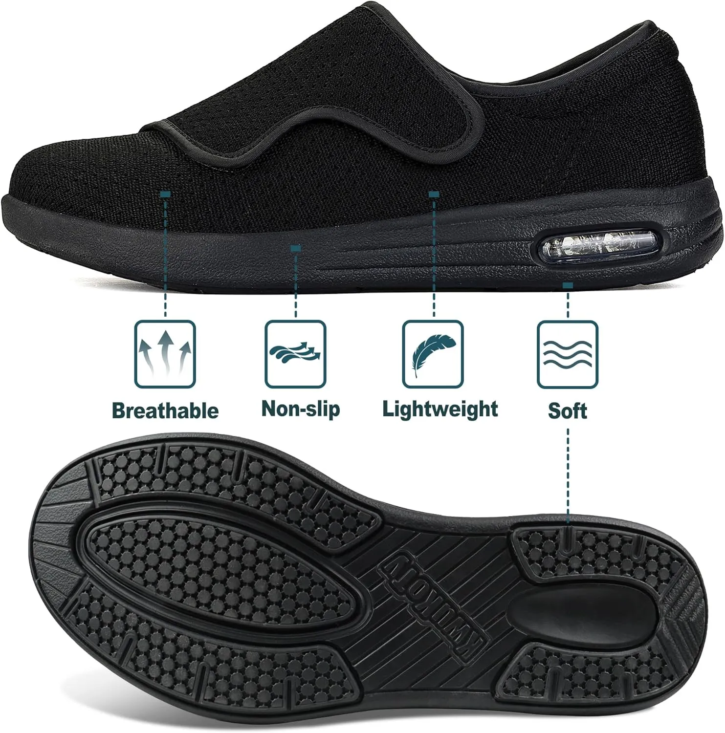 Diabetic Shoes for Women Extra Wide Walking Shoes Slip-On Orthopedic Shoes