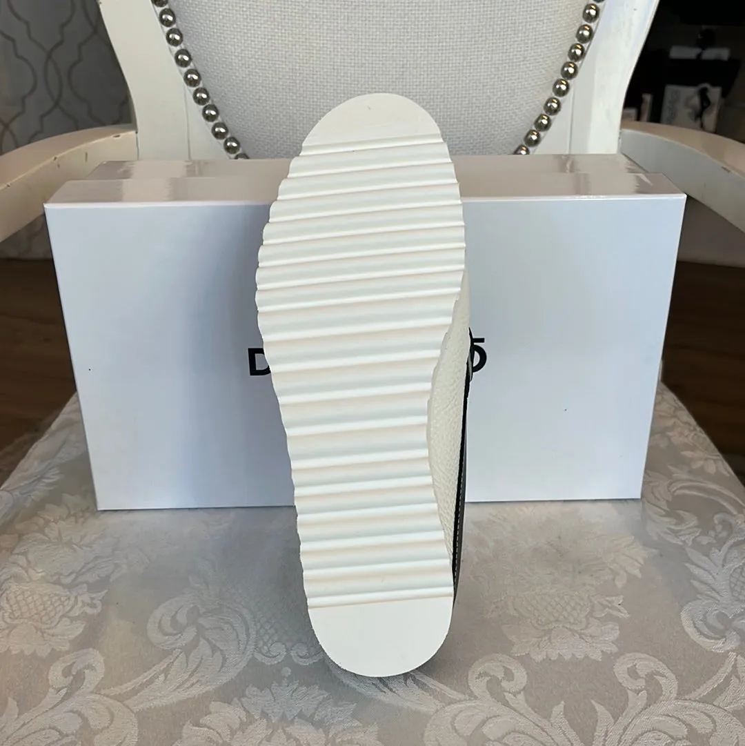 DICHENZO 949 ADRIA WHITE/BLACK MULE W/ JEWELS