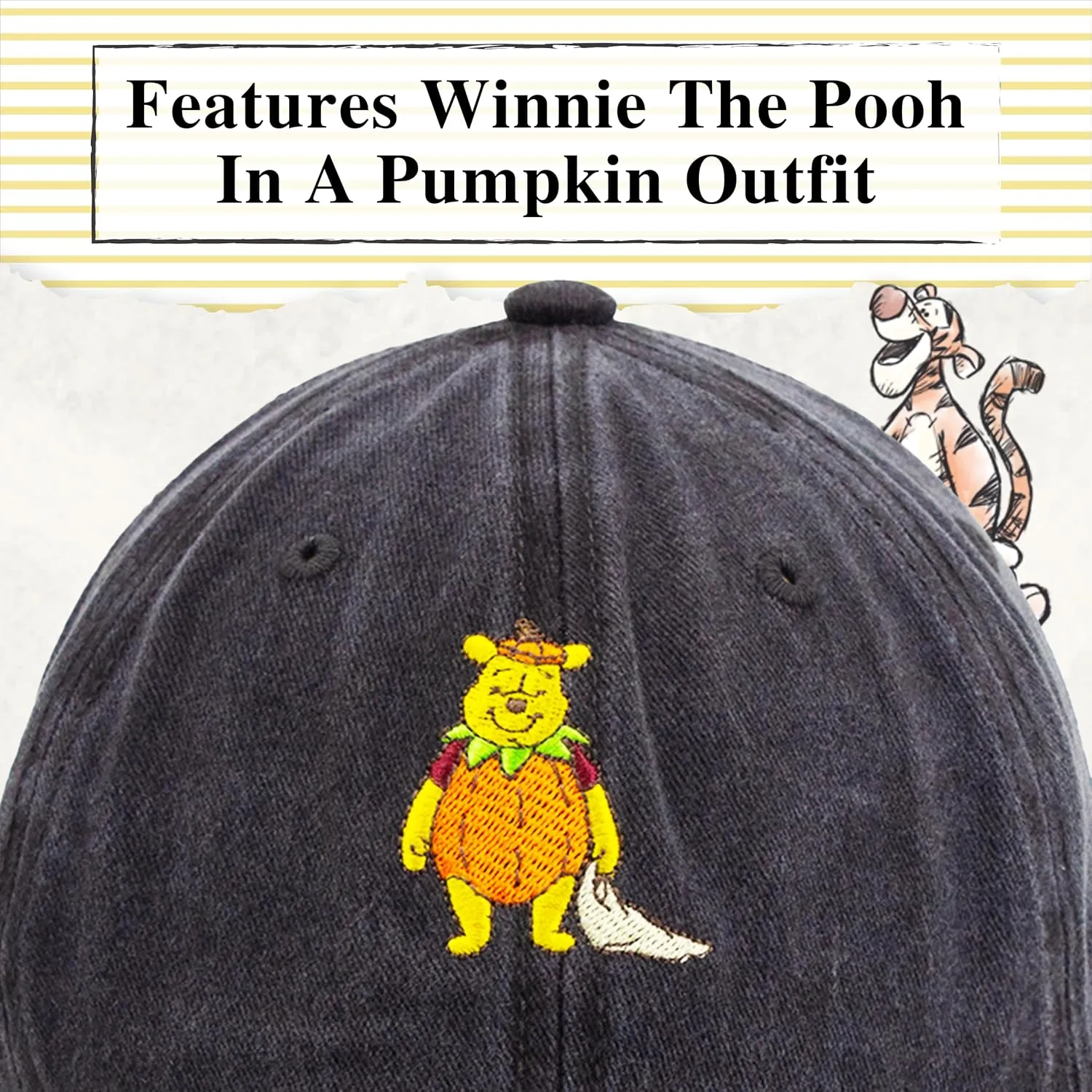 Disney Winnie The Pooh Dad Hat, Adjustable Cotton Baseball Cap with Curved Brim