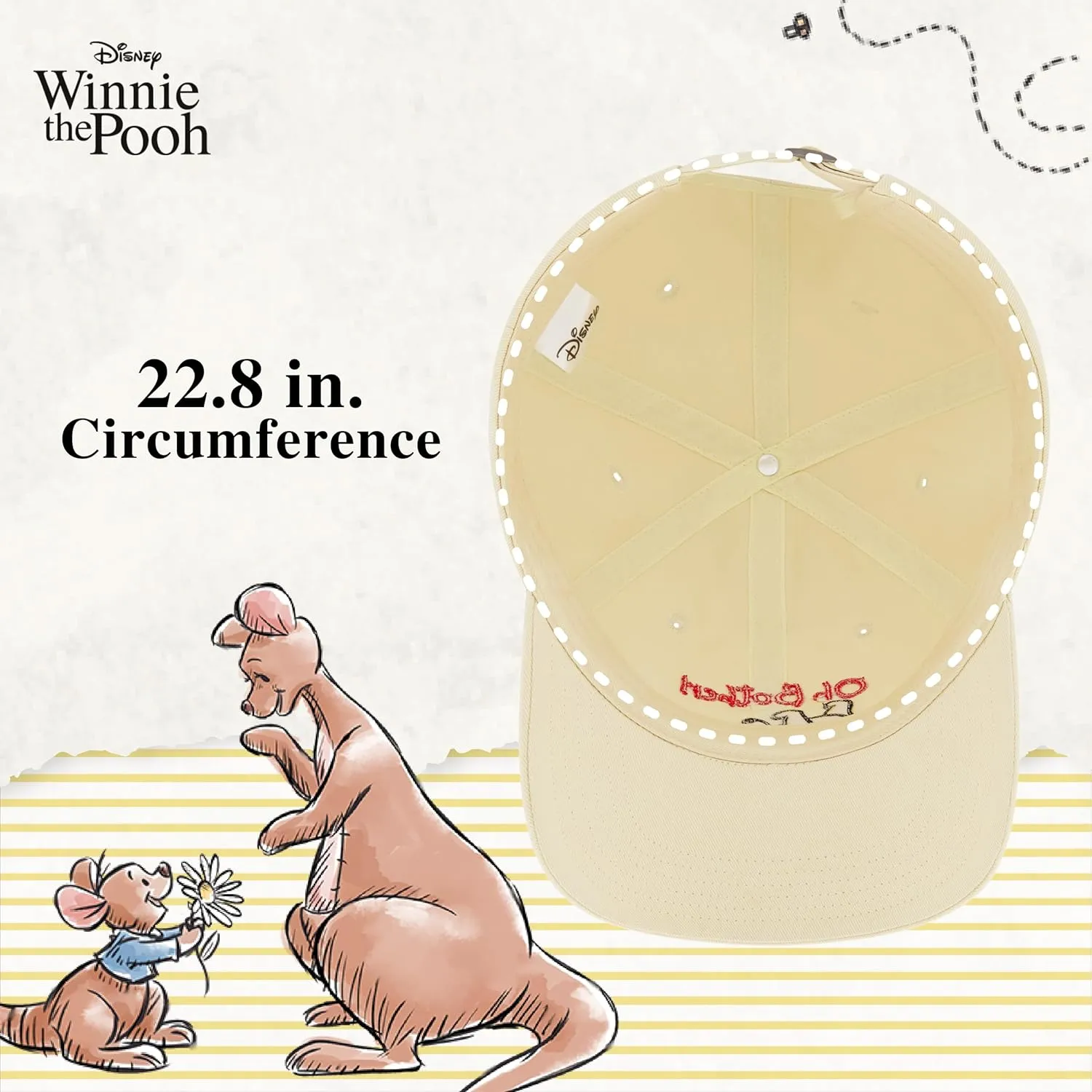 Disney Winnie The Pooh Dad Hat, Adjustable Cotton Baseball Cap with Curved Brim