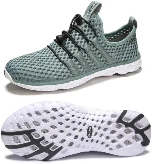 DLGJPA Men's Lightweight Quick Drying Water Shoes for Beach or Water Sports Slip On Walking Shoes Green 7
